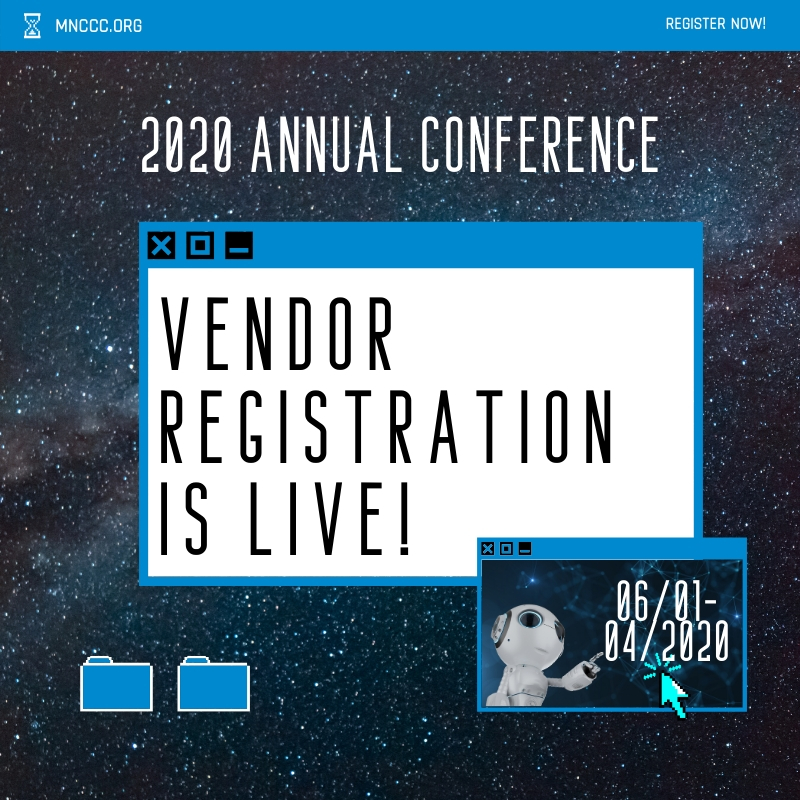 Conference Vendor Registration Announcement Computer Screen